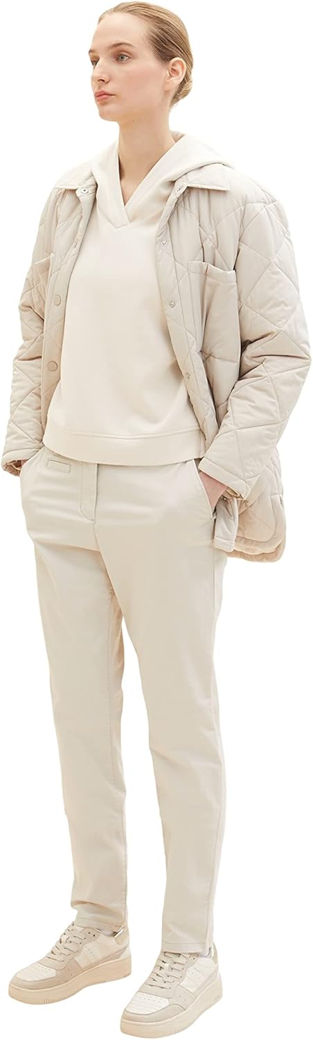 TOM TAILOR Damen Chino Slim Fit Hose 34W / 30L 12365 - Dusty Beige, 34W / 30L 12365 - Dusty Beige