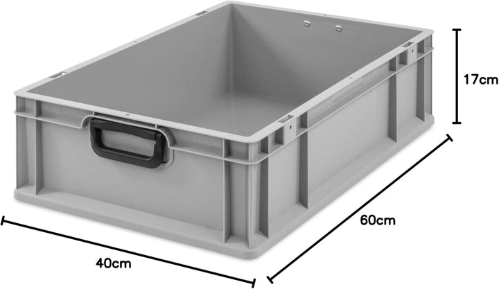 aidB Transportbox NextGen Portable Duo Eurobox mit handlichen Koffergriffen 600x400x170 mm, Transpor