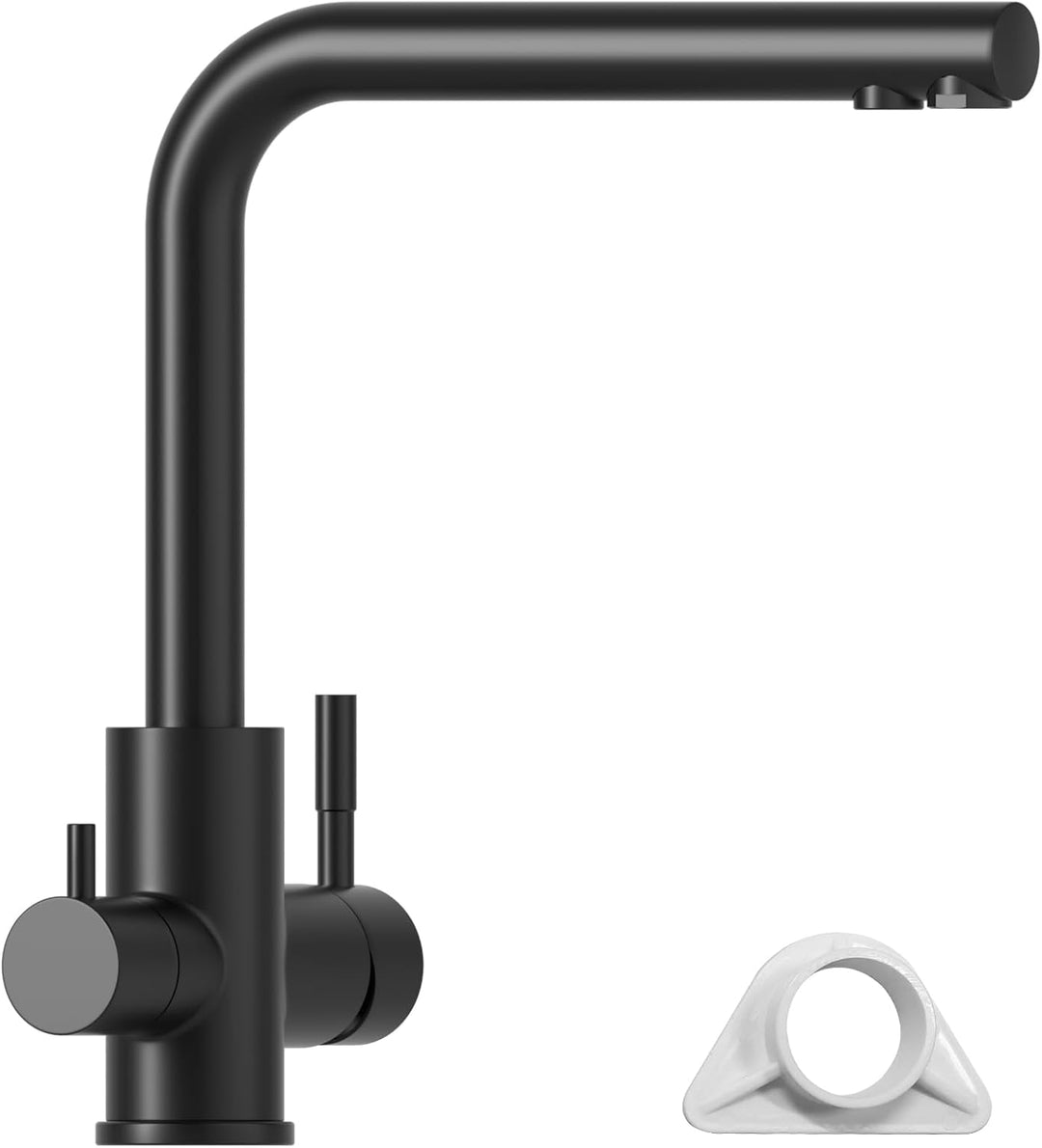 APPASO 3 Wege Wasserhahn Schwarz, Küchenarmatur 3 wege 360° Drehbar, 3 in 1 Mischbatterie Küche für