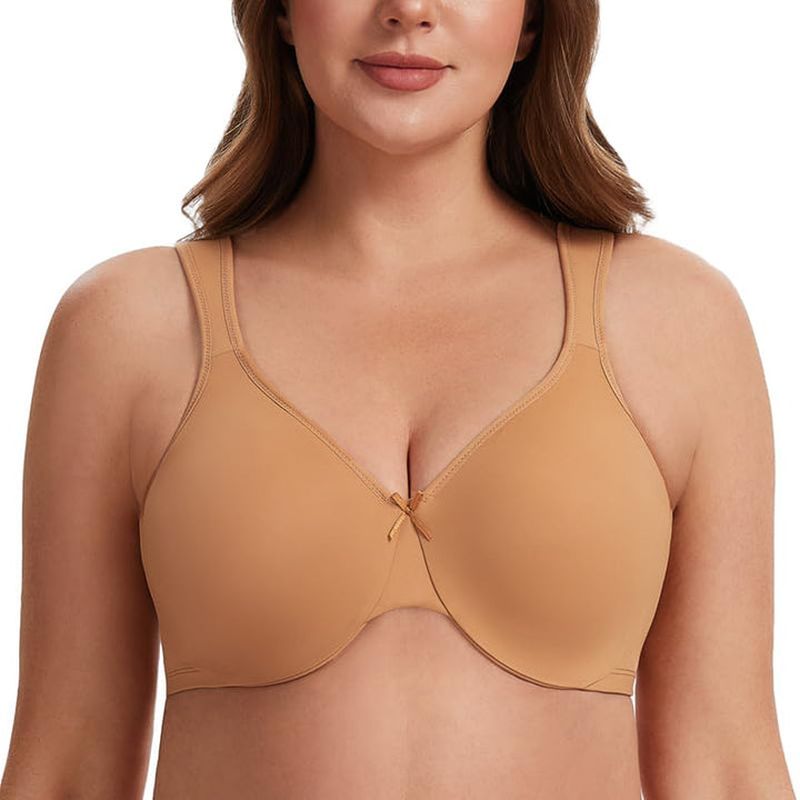 MELENECA Damen Minimizer-BH für grosse Brüste mit Bügel, Grosse Grössen, Vollabdeckung 70C Taupe, 70