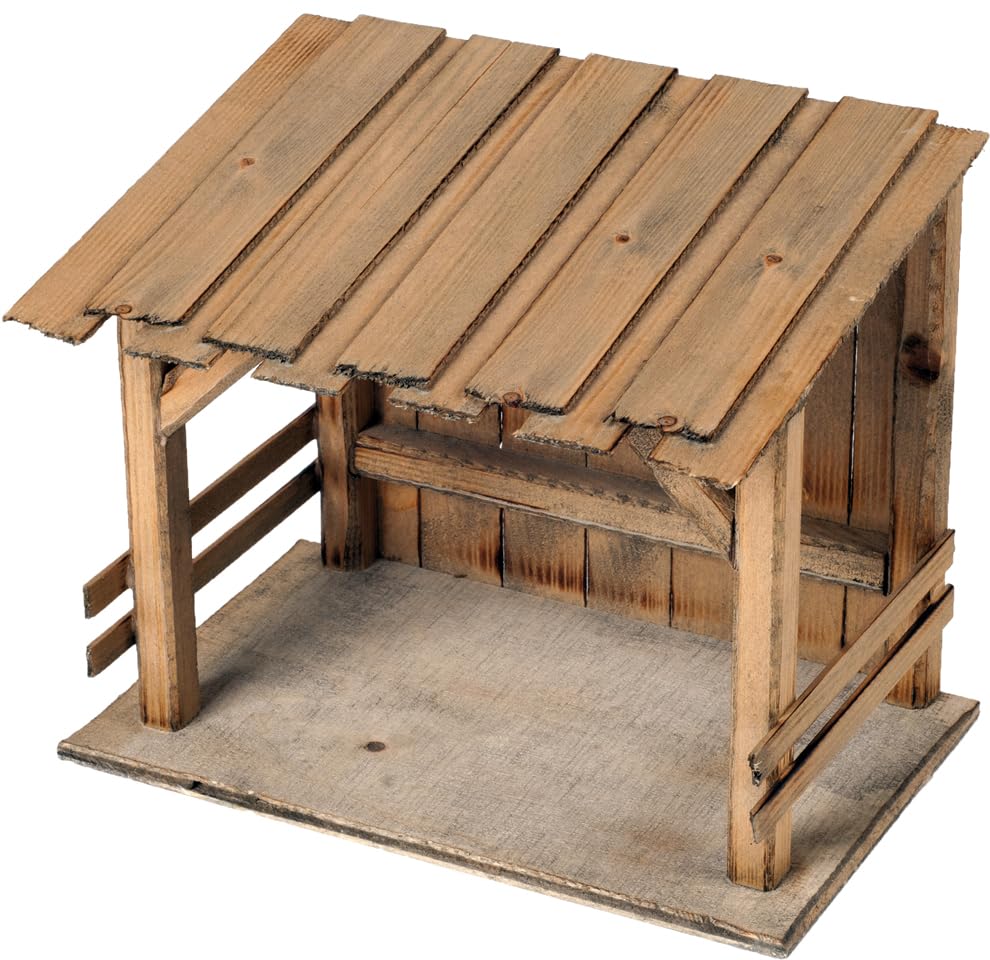 FADEDA Stall Hammersee/Höhe:21 cm/handbemalt/detailgetreue Krippen Figuren - Weihnachten Tisch Dekor