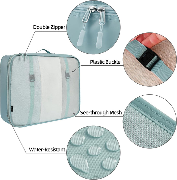 BAGAIL 10er-Set Packwürfel in verschiedenen Grössen Packorganizer für Reisezubehör Handgepäck Koffer