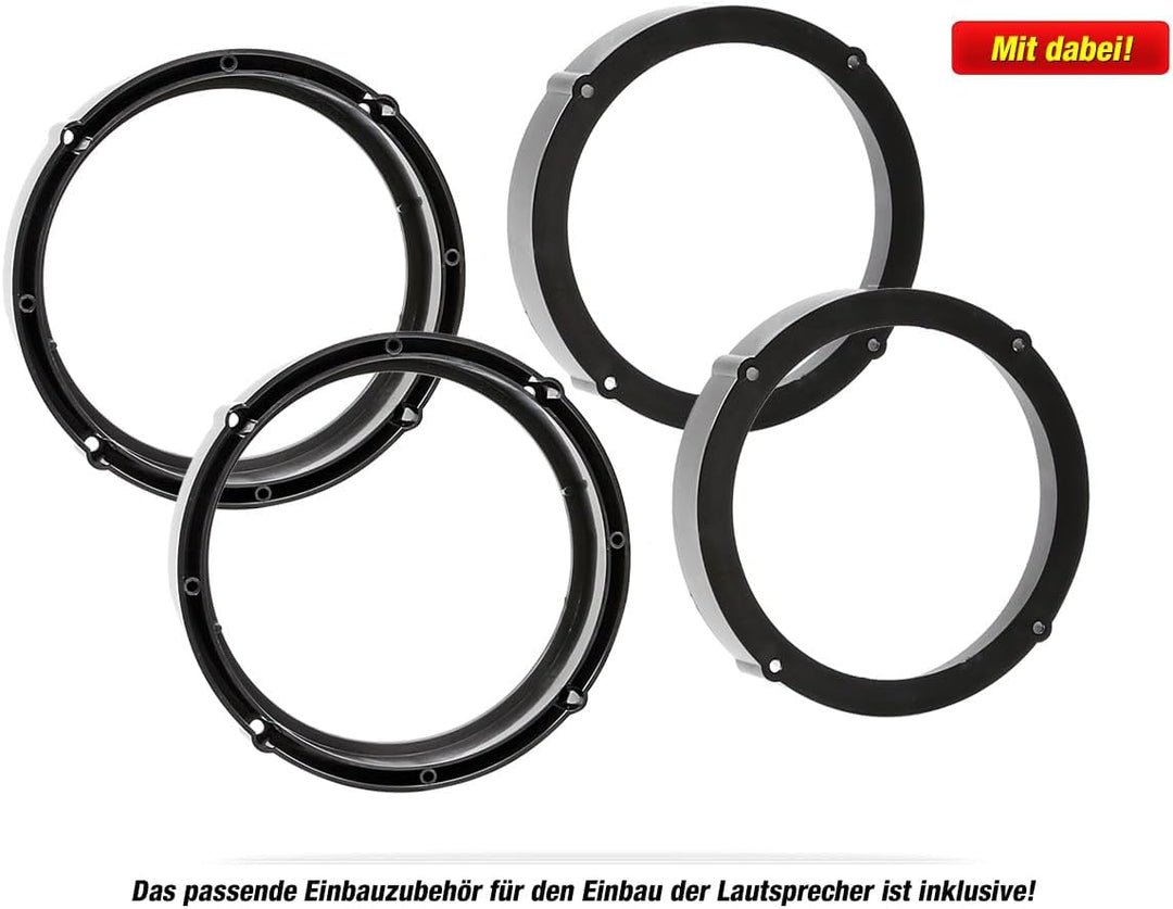 Mediadox Front/Heck 16,5cm/165mm Auto Lautsprecher/Boxen/Speaker Komplett-Set von Kenwood kompatibel