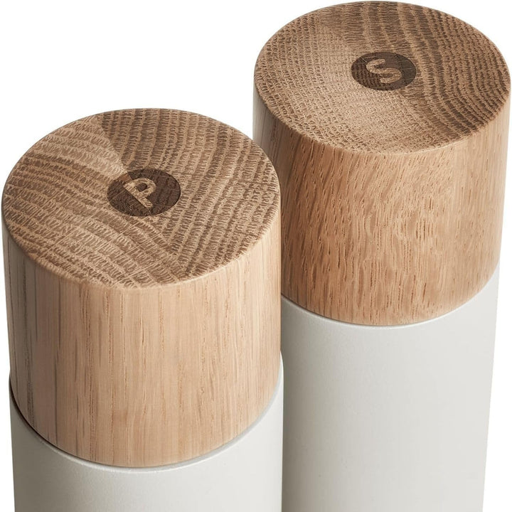 SPRINGLANE Salz & Pfeffermühle 2er Set aus Eichenholz & Beton, Gewürzmühle, Chilimühle, Verstellbare
