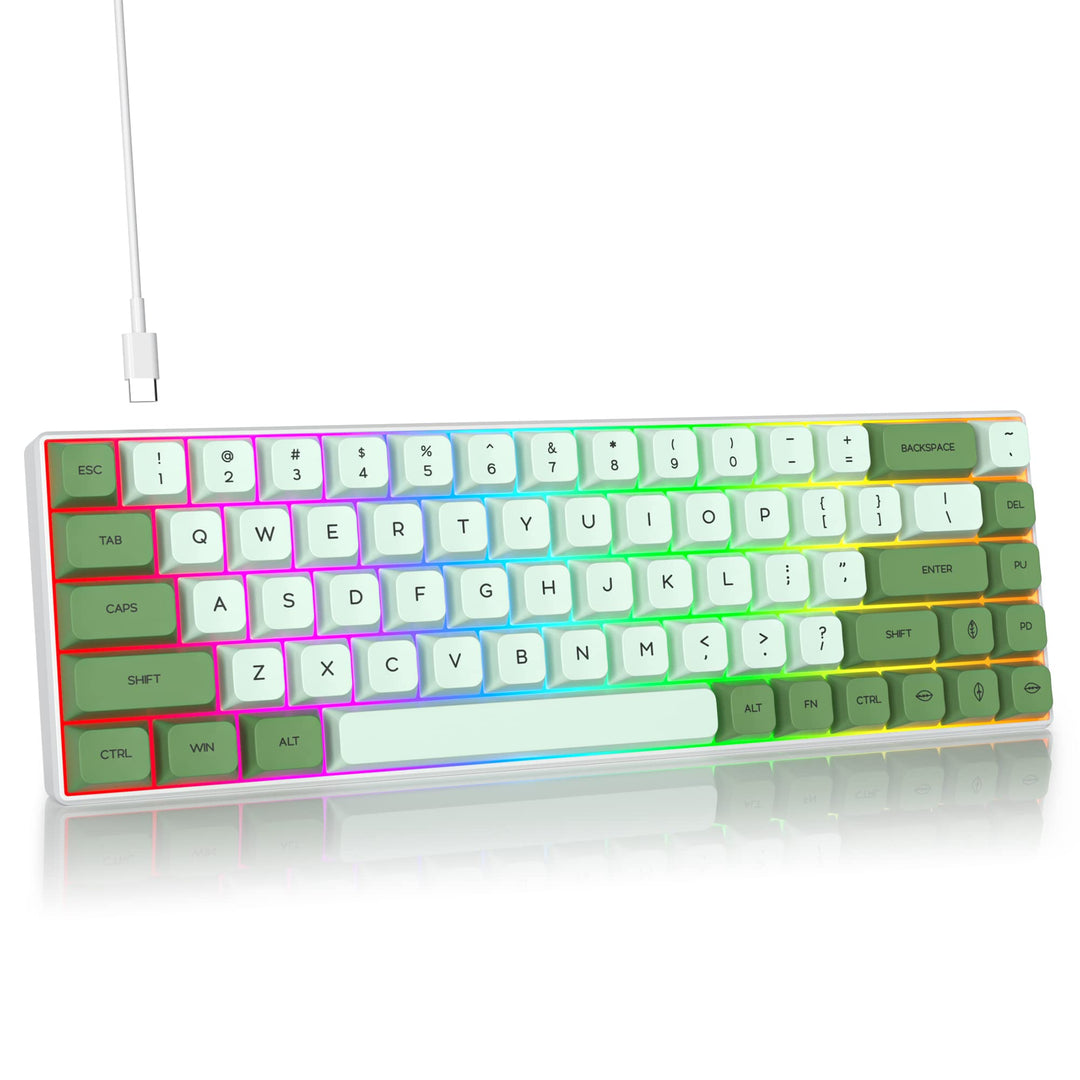 SOLIDEE Tragbare 65% mechanische Gaming-Tastatur,68 Tasten kompakte RGB LED-Hintergrundbeleuchtung,k