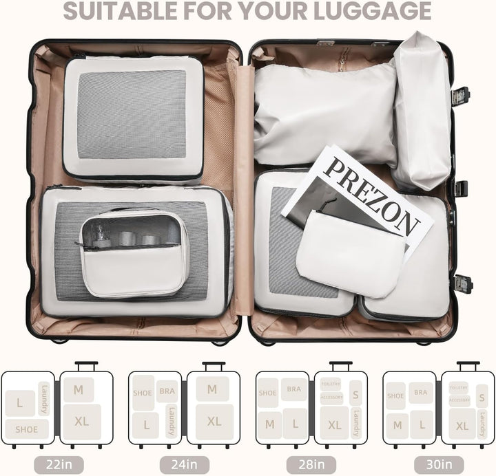 Packing Cubes for Suitcase 8 Set, Leichtgewichtige Gepäck Packing Organizer Packing Cubes für Reisez