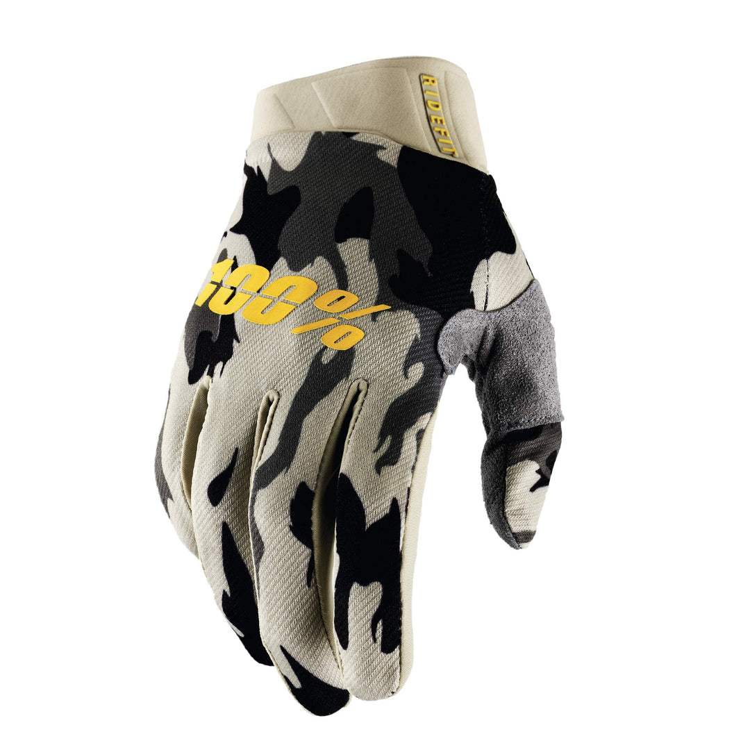100 Percent Herren Ridefit Kurze Handschuhe S Beige, S Beige