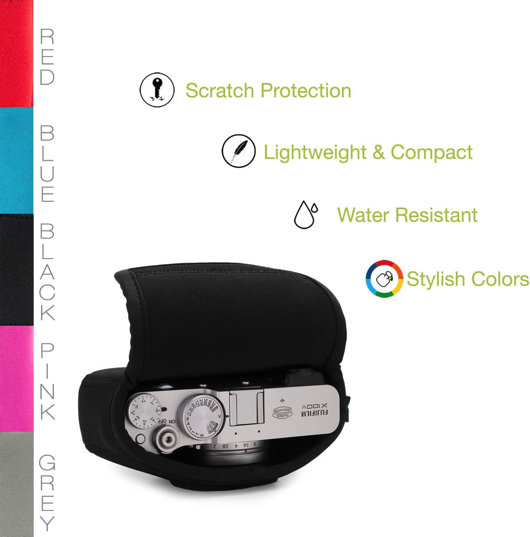 MegaGear MG1896 Ultraleichte Neopren-Kameratasche, kompatibel mit Fujifilm X100V, Schwarz, Schwarz