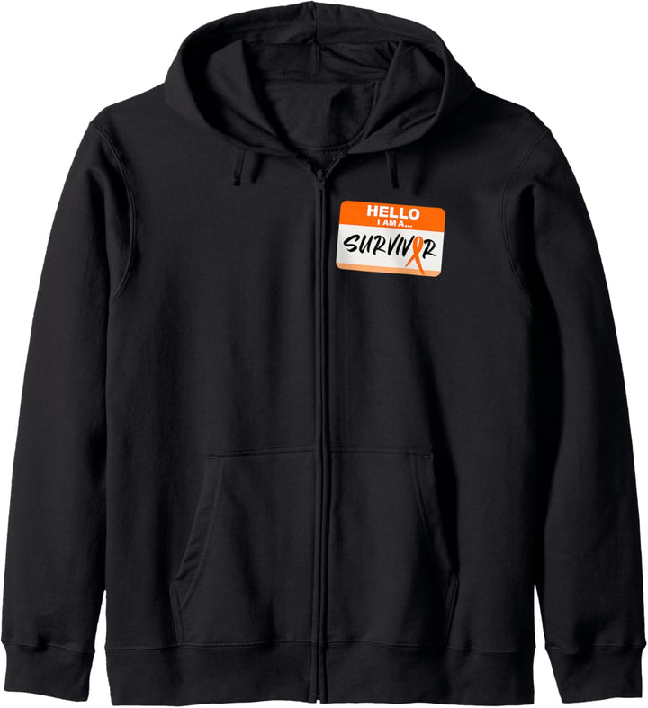 Leukämie Awareness Products: Hallo ich bin ein Leukämie-Überlebender Kapuzenjacke