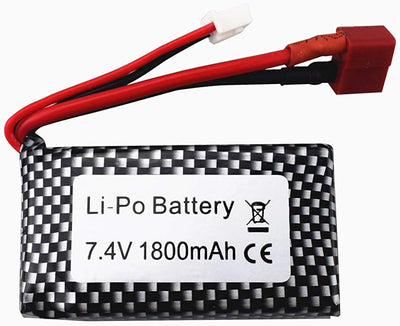 2PCS 7.4V 1800mAh Lipoakku mit 2 in 1 Ladegerät für WLTOYS A959-B A969-B A979-B K929-B 144001 Hochge