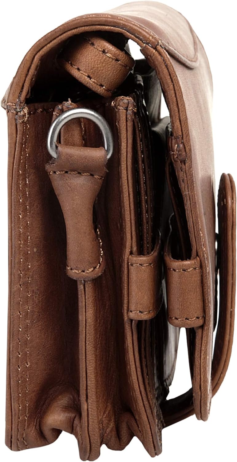 Cluty Umhängetasche echt Leder Damen - 019335 Cognac, Cognac