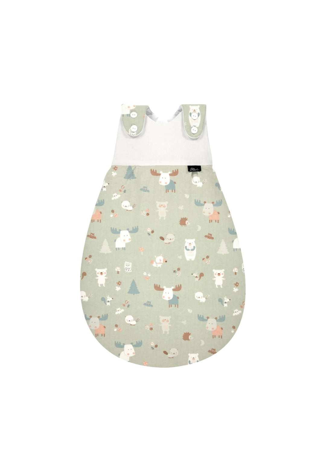 Alvi Baby Mäxchen Aussensack baby forest, Schlafsack mitwachsend, Baumwoll Schlafsack mit Strampelfr