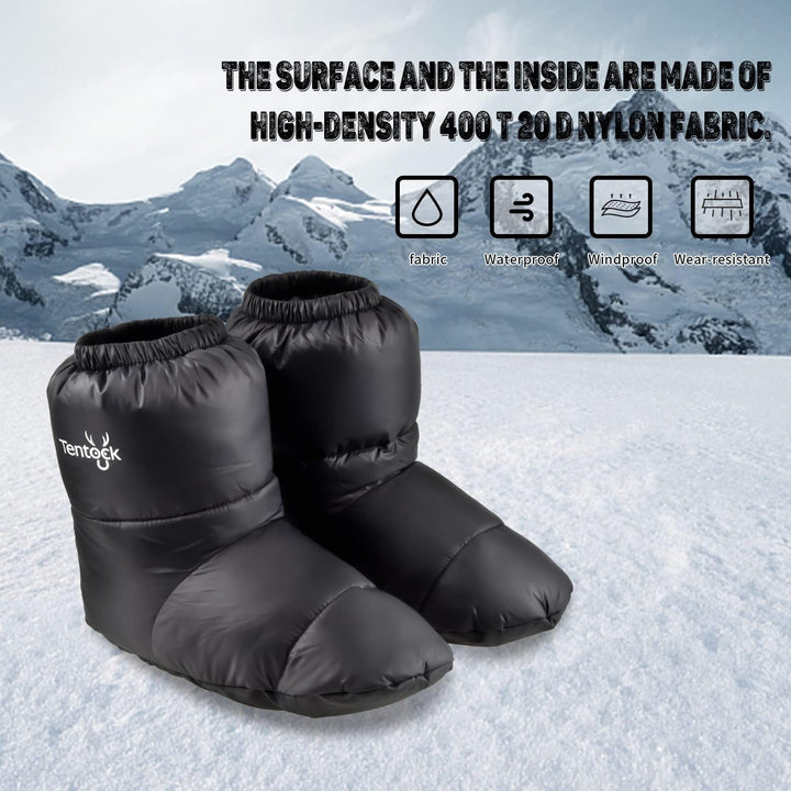 Tentock Winter Hausschuhe Wärmehausschuhe Gänse Daunen Socken Daunen Booties Unisex Thermisch Daunen