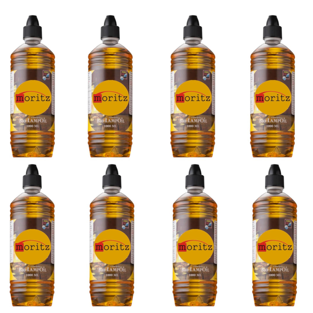 8 x 1000 ml Moritz Bio Lampenöl Citronella für Fackeln Öllampen Sturmlaternen Wandfackeln, 8