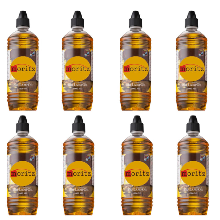 8 x 1000 ml Moritz Bio Lampenöl Citronella für Fackeln Öllampen Sturmlaternen Wandfackeln, 8