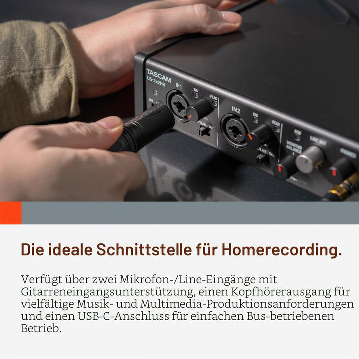 Tascam US-2X2HR USB-Audio-/MIDI-Interface (2 Eingänge, 2 Ausgänge) US-2x2HR US-2x2HR Single, US-2x2H