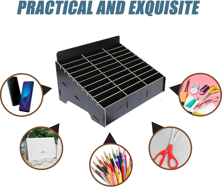 Awleynz 30 Gitter Handygarage Schule, Handy Hotel Aufbewahrungsbox Holz, Multi-Grid-Aufbewahrungsbox