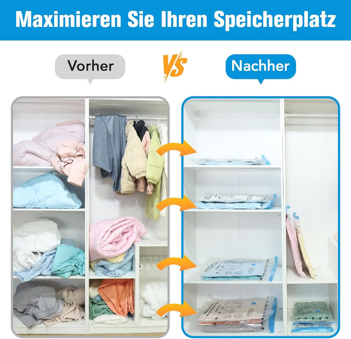 BoxLegend Vakuumbeutel für Kleidung & Bettdecken mit Vakuumpumpe, 25 Stück Vakuumierbeutel 2 Jumbo +