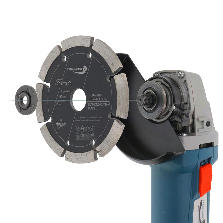 PRODIAMANT Fugenfräser ø 125mm Breite 4,5mm Frässcheibe für Mauerwerk Mörtel Fugen und Putz 10mm Seg