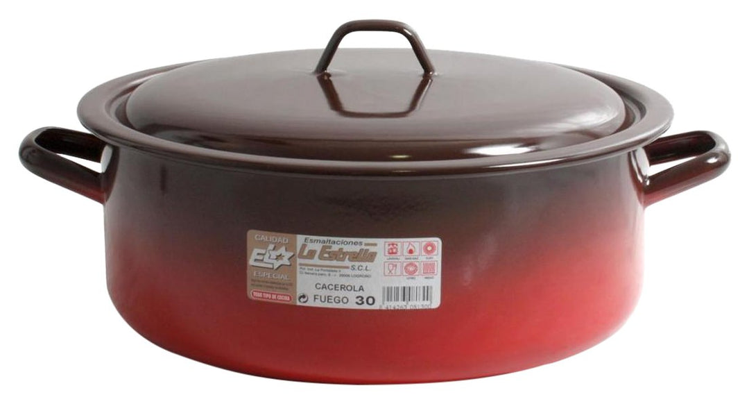 esmaltaciones der Stern Feuer Schmortopf emailliert mit Deckel, 30 cm, 8 l