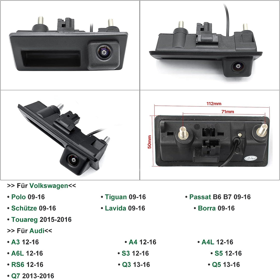 HD 720P Auto Rückfahrkamera für Audi A4L A5 A3 Q3 Q5 RS6 für VW Passat Tiguan Jetta Sharan Lavida Sk