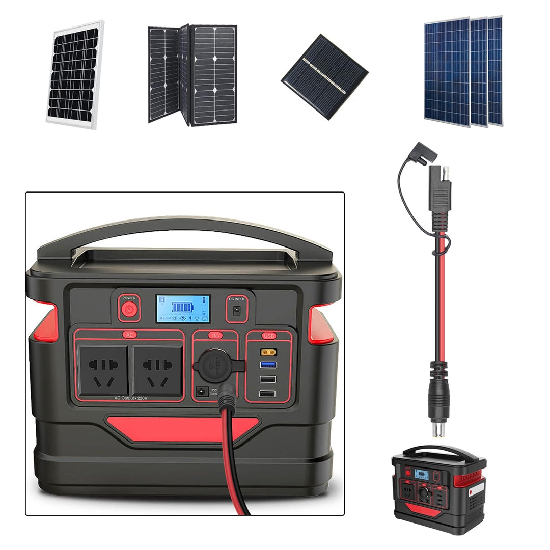 RIIEYOCA DC 8 mm Stecker auf SAE Stecker Adapter 14 AWG Kabel, mit SAE Polaritätsumkehrung und DC 5,