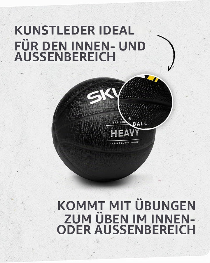 SKLZ Control Training Basketball zur Verbesserung von Kritzeln und Ballkontrolle Schwarz Heavy Weigh