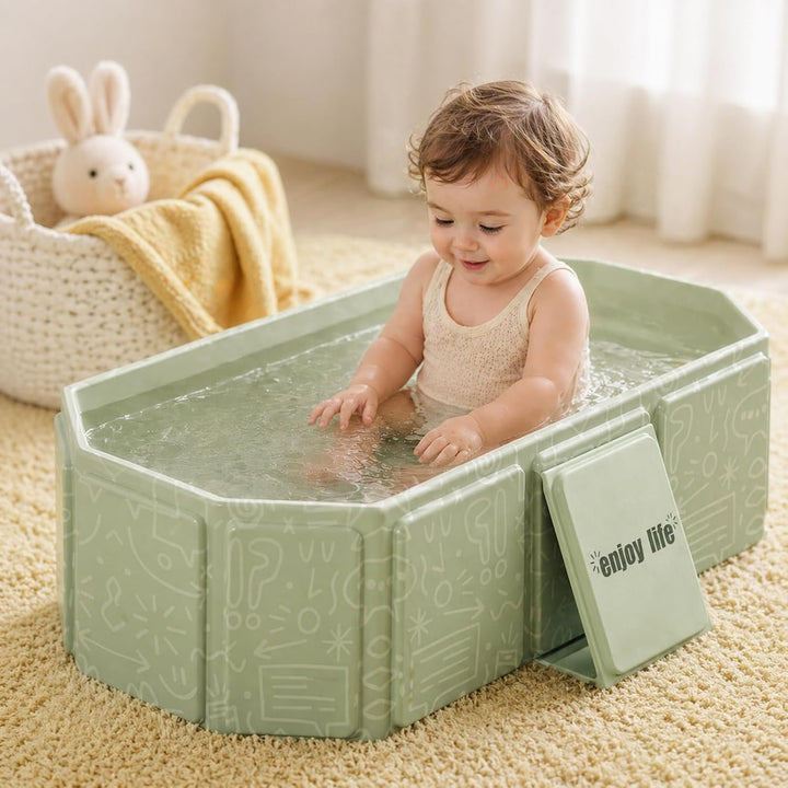 Faltbare Badewanne für Kinder, Tragbare Badewanne, Grosse Kleinkindbadewanne, Tragbares Duschbecken,