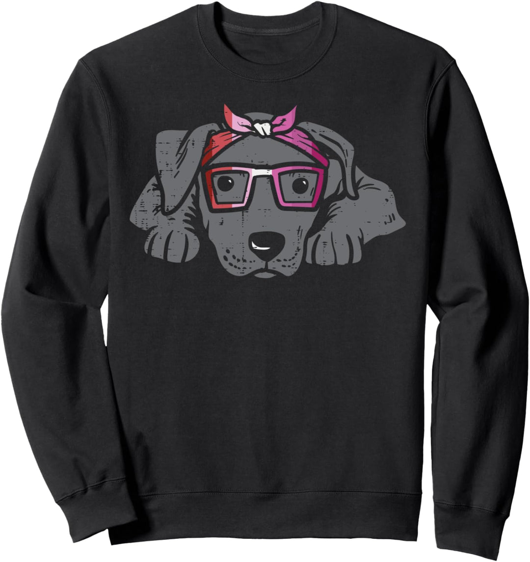 Pitbull Dog Bandana LGBT Lesbian Flag Gay Pride Women Sweatshirt