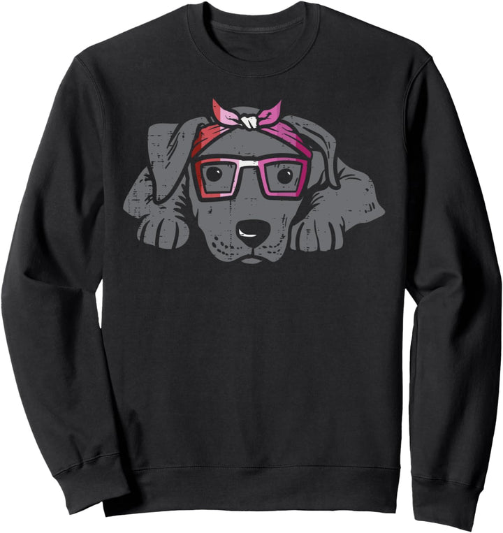 Pitbull Dog Bandana LGBT Lesbian Flag Gay Pride Women Sweatshirt