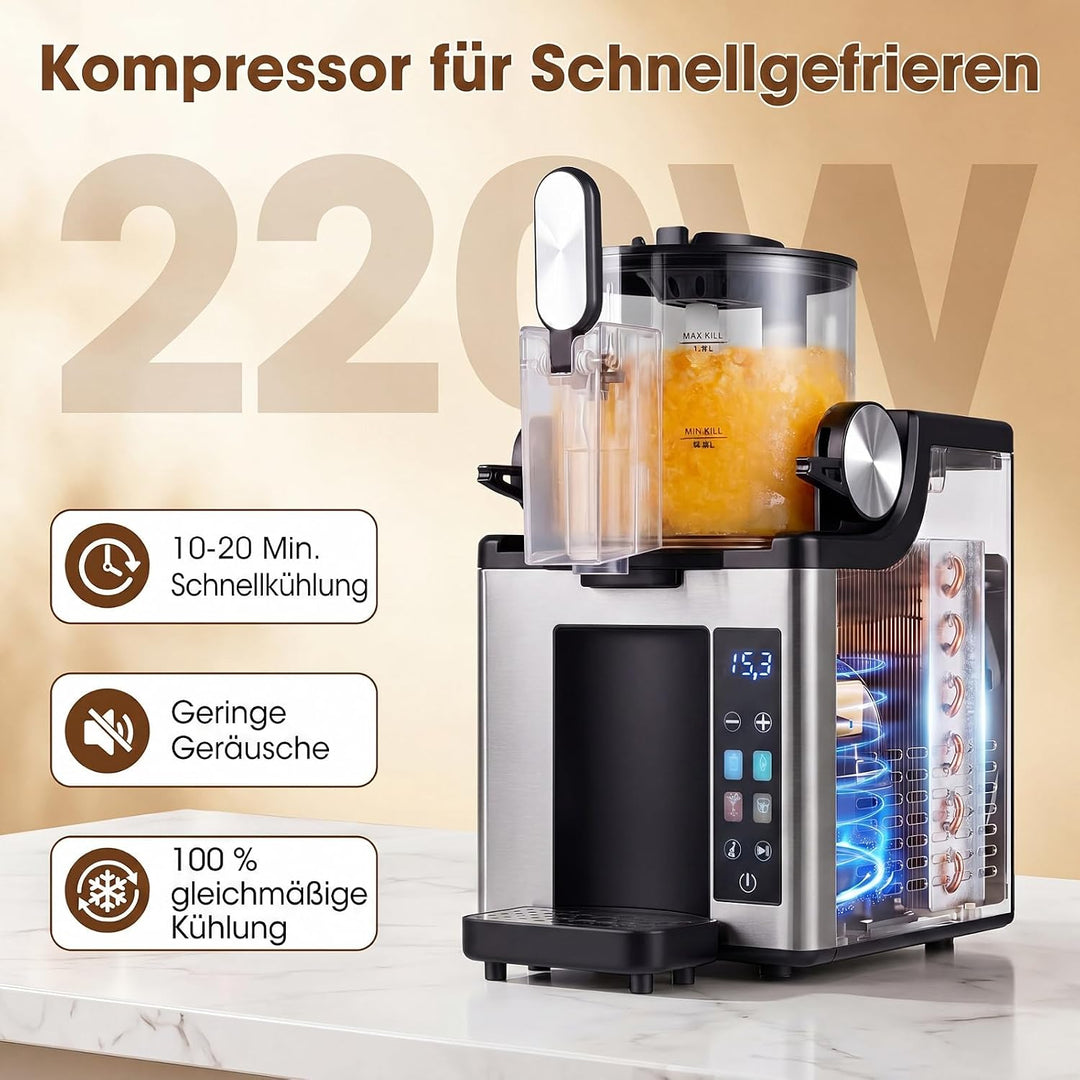 COSTWAY 1,5L Slush Maschine, kein Eis erforderlich | Slusheis Eismaschine mit LED Touch Steuerung, 4