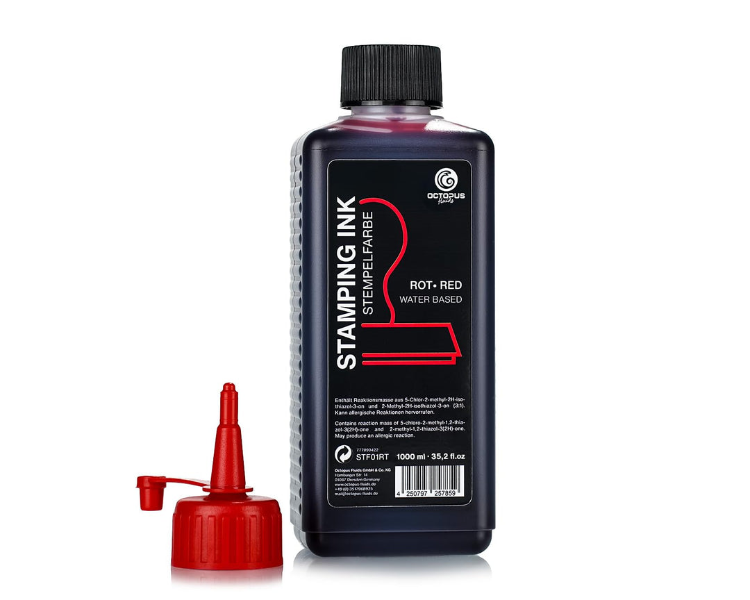 Octopus Fluids Stempelfarbe, Nachfüllfarbe zum Nachtränken von Stempelkissen und Stempelautomaten, 1