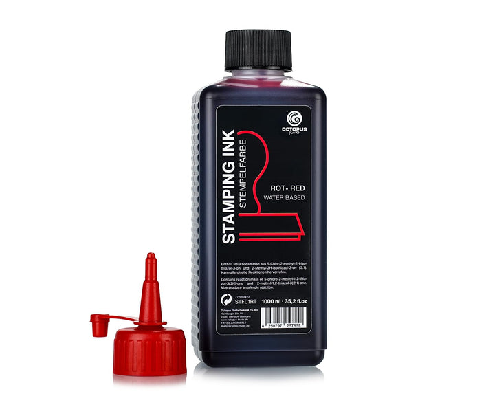 Octopus Fluids Stempelfarbe, Nachfüllfarbe zum Nachtränken von Stempelkissen und Stempelautomaten, 1