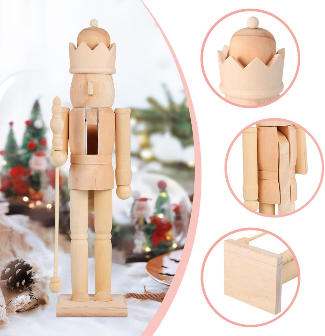 Puppenkönig-Soldat-Nussknacker aus Holz, unbemalt, DIY-Bausatz38 cm Rohling aus Walnussholz für Weih