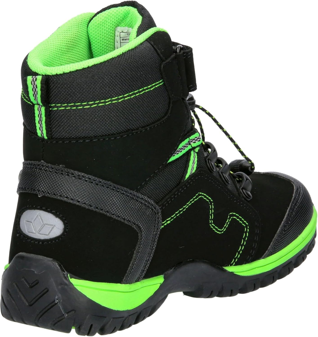 Lico Unisex Kinder Askim Vs Schneestiefel 27 EU Schwarz Lemon, 27 EU Schwarz Lemon