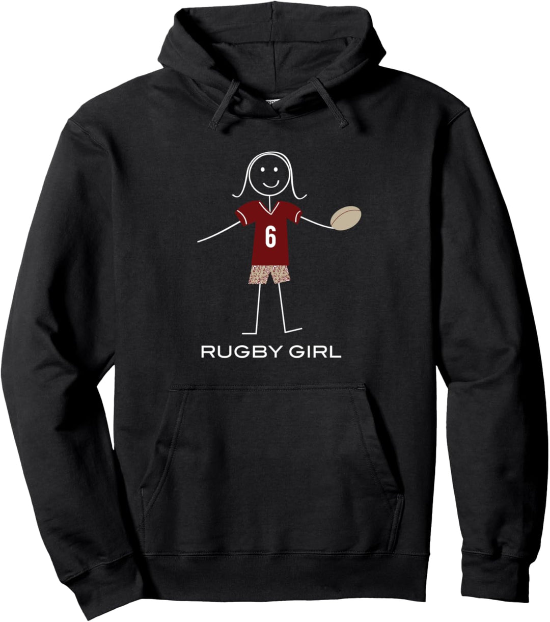 Lustige Frauen Rugby, Mädchen Rugby Spieler Geschenke Pullover Hoodie