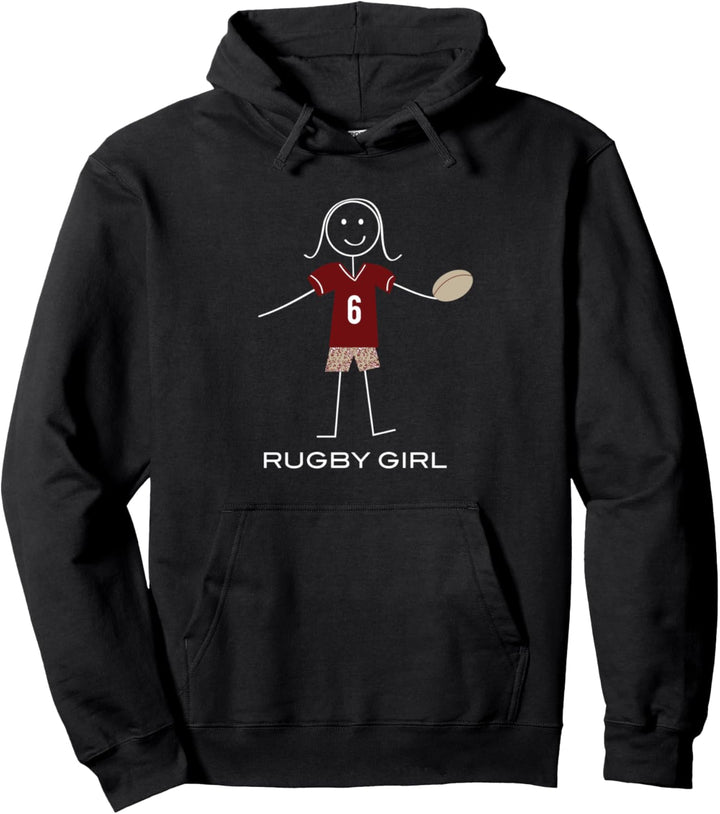 Lustige Frauen Rugby, Mädchen Rugby Spieler Geschenke Pullover Hoodie