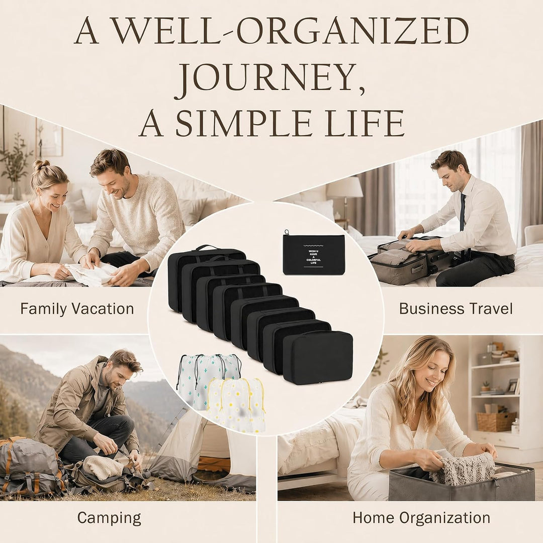Koffer Organizer Set 15 Teilig Wasserdichte Packing Cubes Kleidertaschen | Reise Organizer Packwürfe