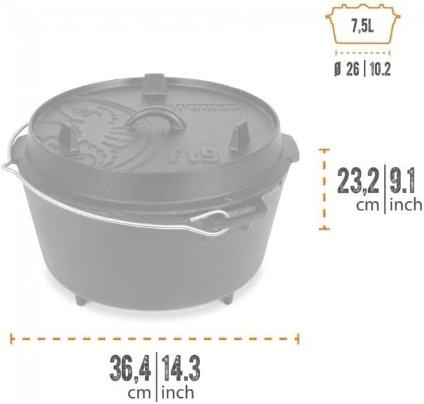 Petromax Feuertopf Starterset ft9 (Dutch Oven mit Standfüssen) inkl. Kohlen + Deckelheber + Schaber