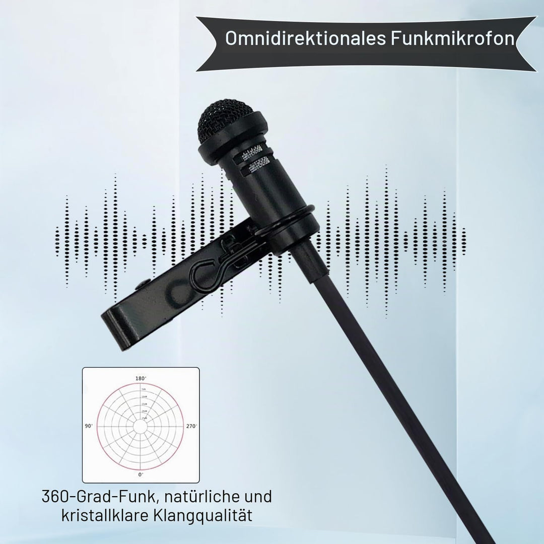 2 Pack 3,5 mm Lavalier Mikrofon Kompatibel mit Sennheiser kabellos Transmitter Omnidirektionale Kond