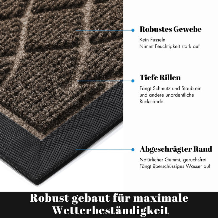 Yimobra Fussmatte Aussen, Waschbar Wetterfest, 92 x 61 cm, Robuste und Wasserabsorbierende, Schmutzr
