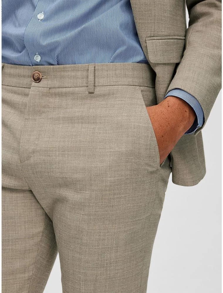 ONLY Herren Slhslim-oasis Linen Trs Noos 56 Sand, 56 Sand