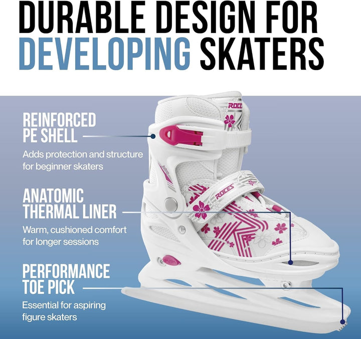 Roces Mädchen Jokey Ice 3.0 Girl Schlittschuh 30-33 white-pink, 30-33 white-pink