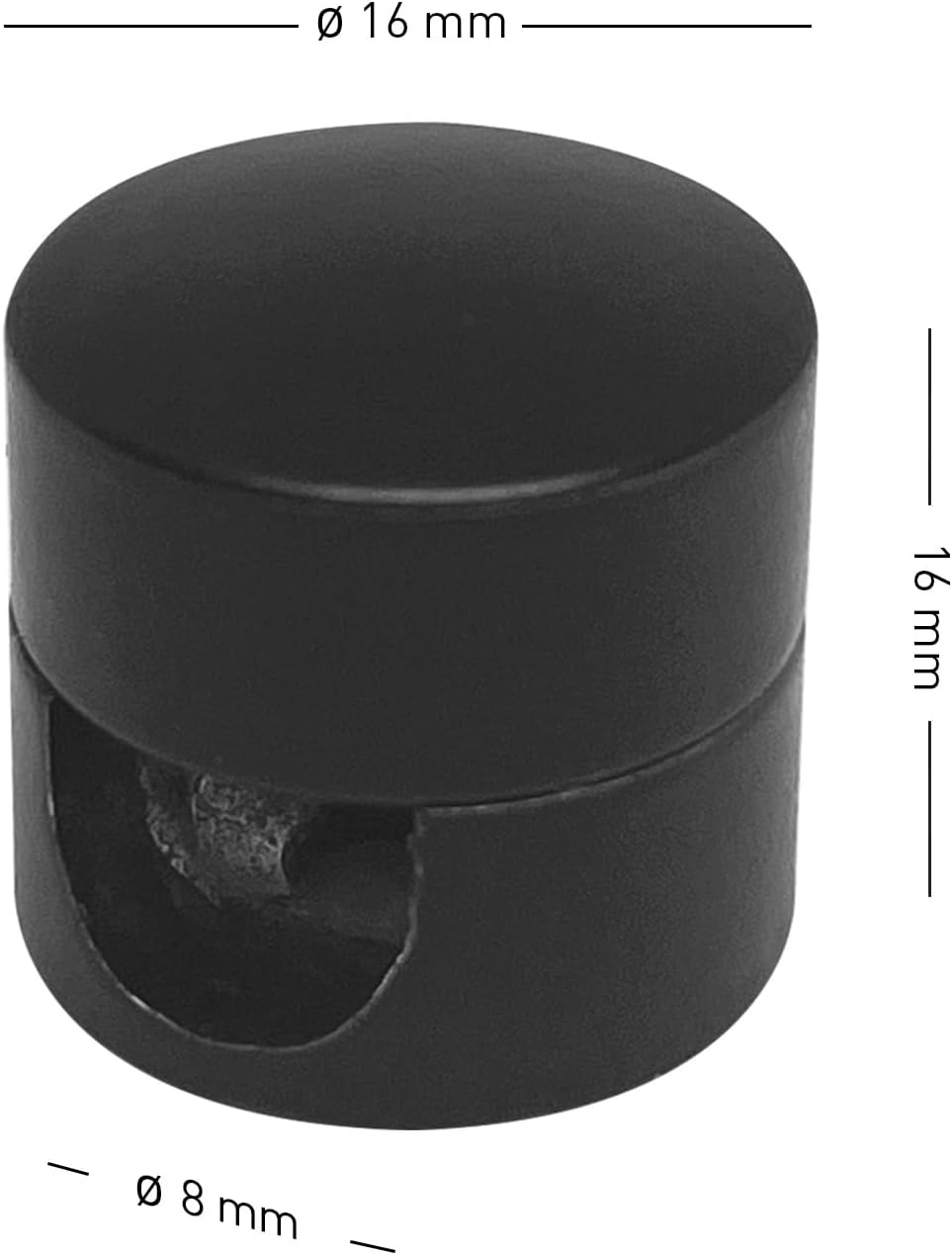 smartect Aluminium Wand- und Deckenpins für Textilkabel [4 Stück, Schwarz] Deckenbefestigung mit Sch