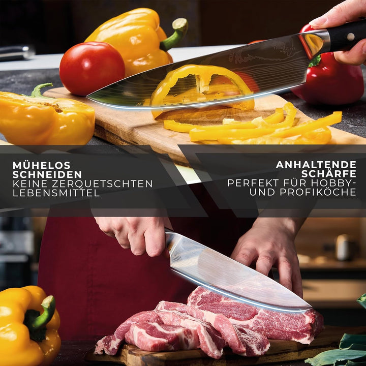 Wächter Messer Set duo – Kochmesser aus hochwertigem Edelstahl | scharf & rostfrei | Ergonomischer G