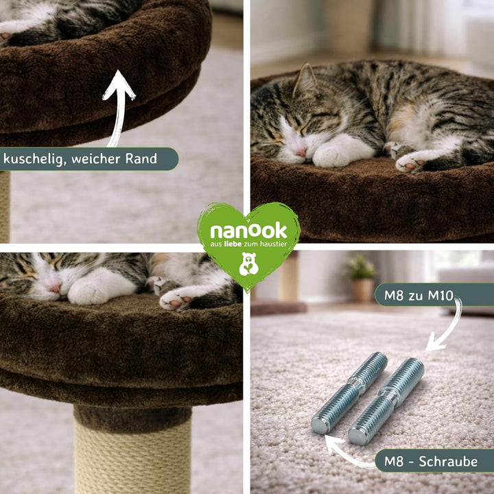 nanook - Liegeplatz, Liegemulde XL - Liegefläche Ø 53 cm - für grosse Katzen geeignet - für M8 M10 K