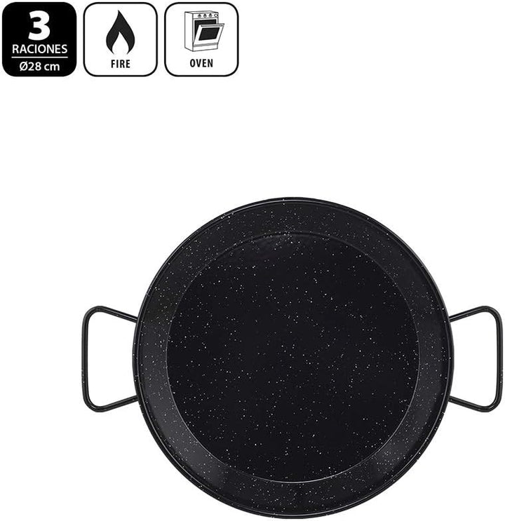 Metaltex - Paellabehälter aus emailliertem Stahl, 3 Portionen, 28 cm Emaille 3 Raciones, Emaille 3 R