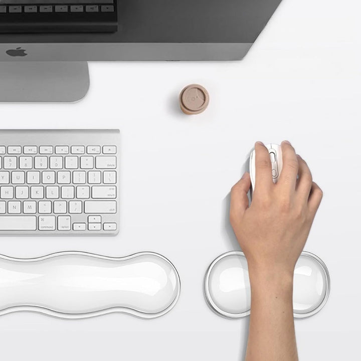 GIBZ Handgelenkauflage Tastatur Silikon, Handballenauflage Maus Gel Transparent Rutschfest, Handaufl