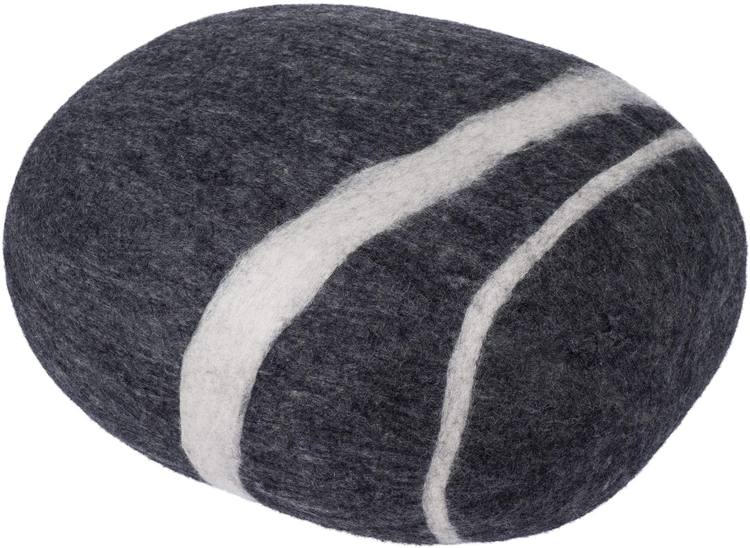 myfelt Hugo - Filz Kieselstein, Meditationskissen, Yogakissen, Dekokissen dunkelgrau rund - Grösse X