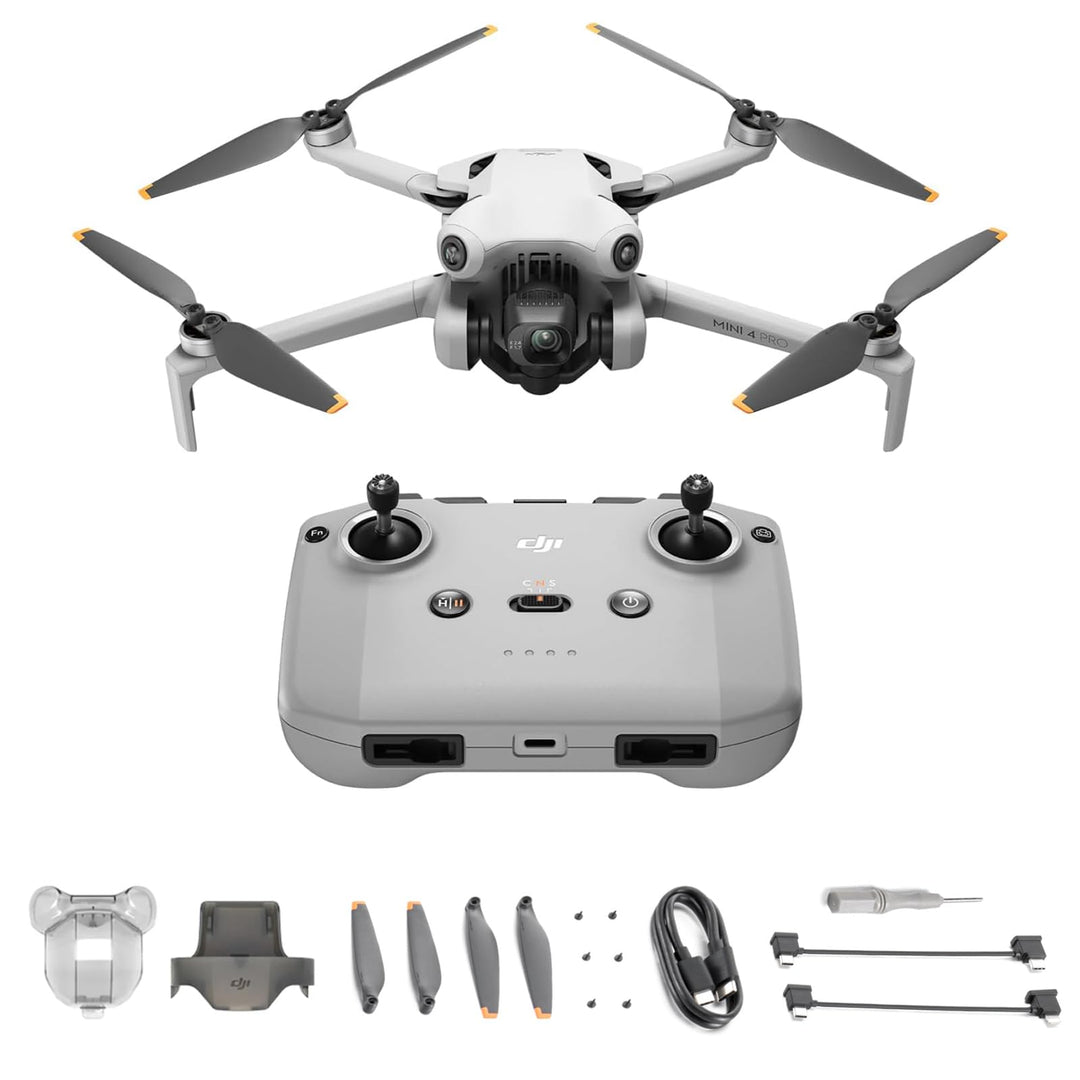 DJI Mini 4 Pro, faltbare mini-Drohne mit 4K HDR-Videokamera, unter 249 g, 34 Minuten Flugzeit, 20 km